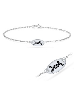 Rope Shape with Enamel Silver Bracelet BRS-267